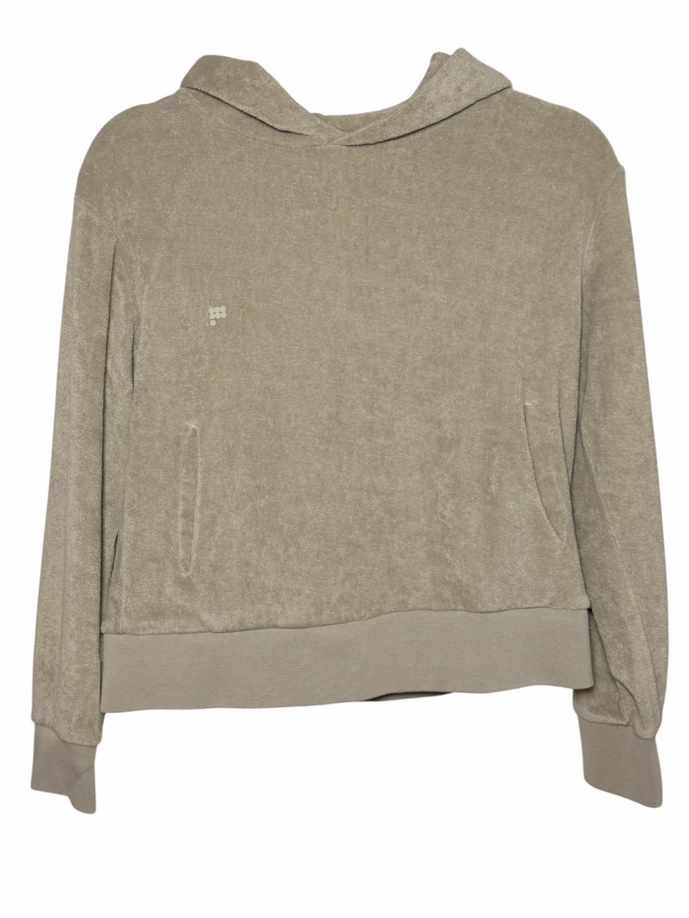 PANGAIA Organic Cotton Towelling Terry Hoodie Stone Taupe XS